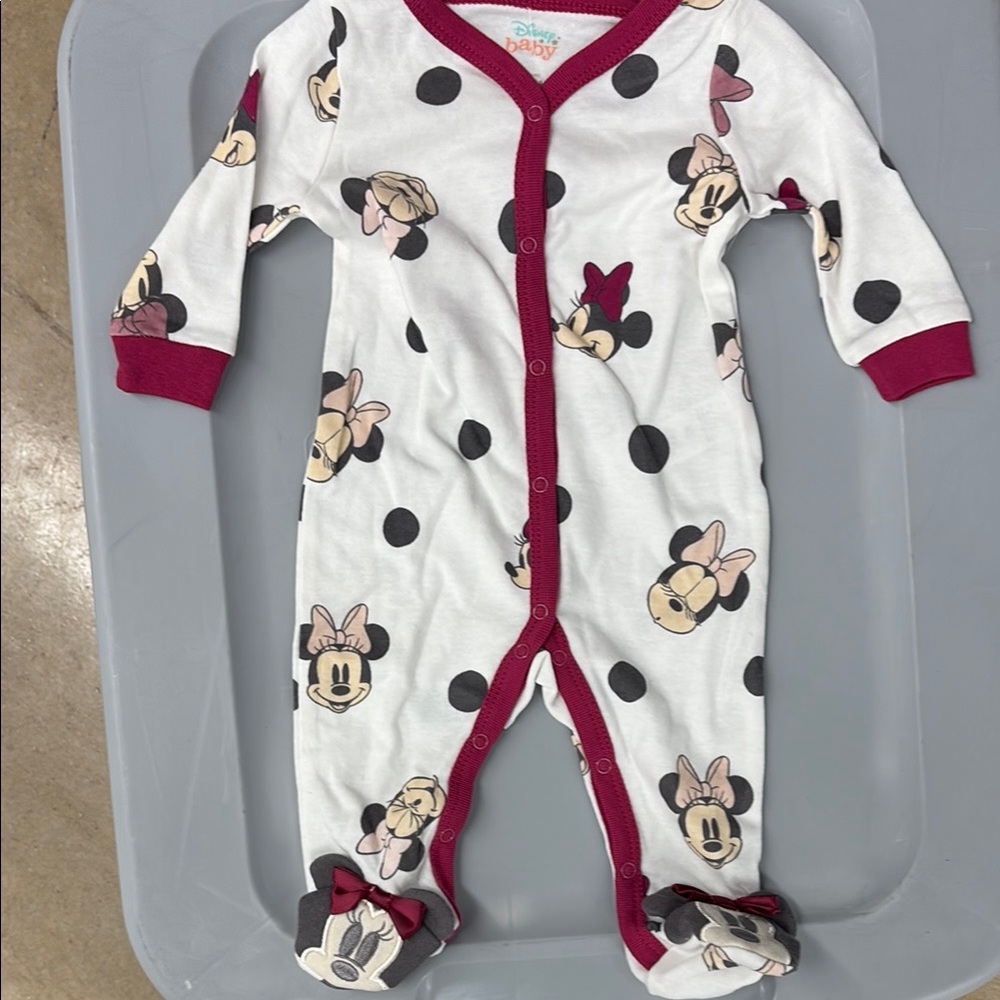 Disney White and Pink Minnie Mouse Footies